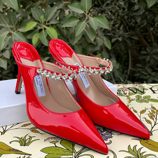 ZEVIRA'S J-I-M-M-Y C-H-O-O Imported Heels Pump (Red)