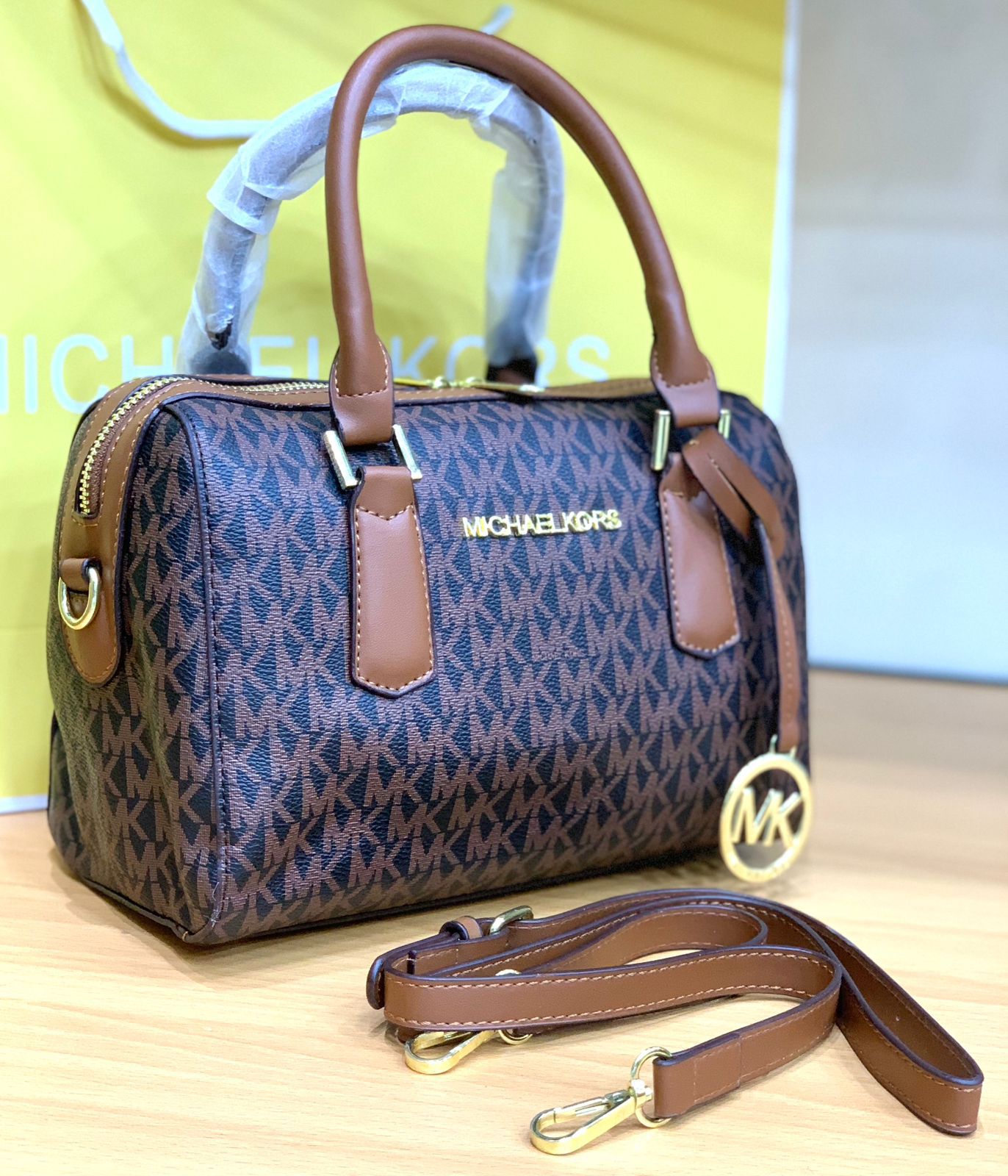 ZEVIRA'S MK Boston Bag (Brown)