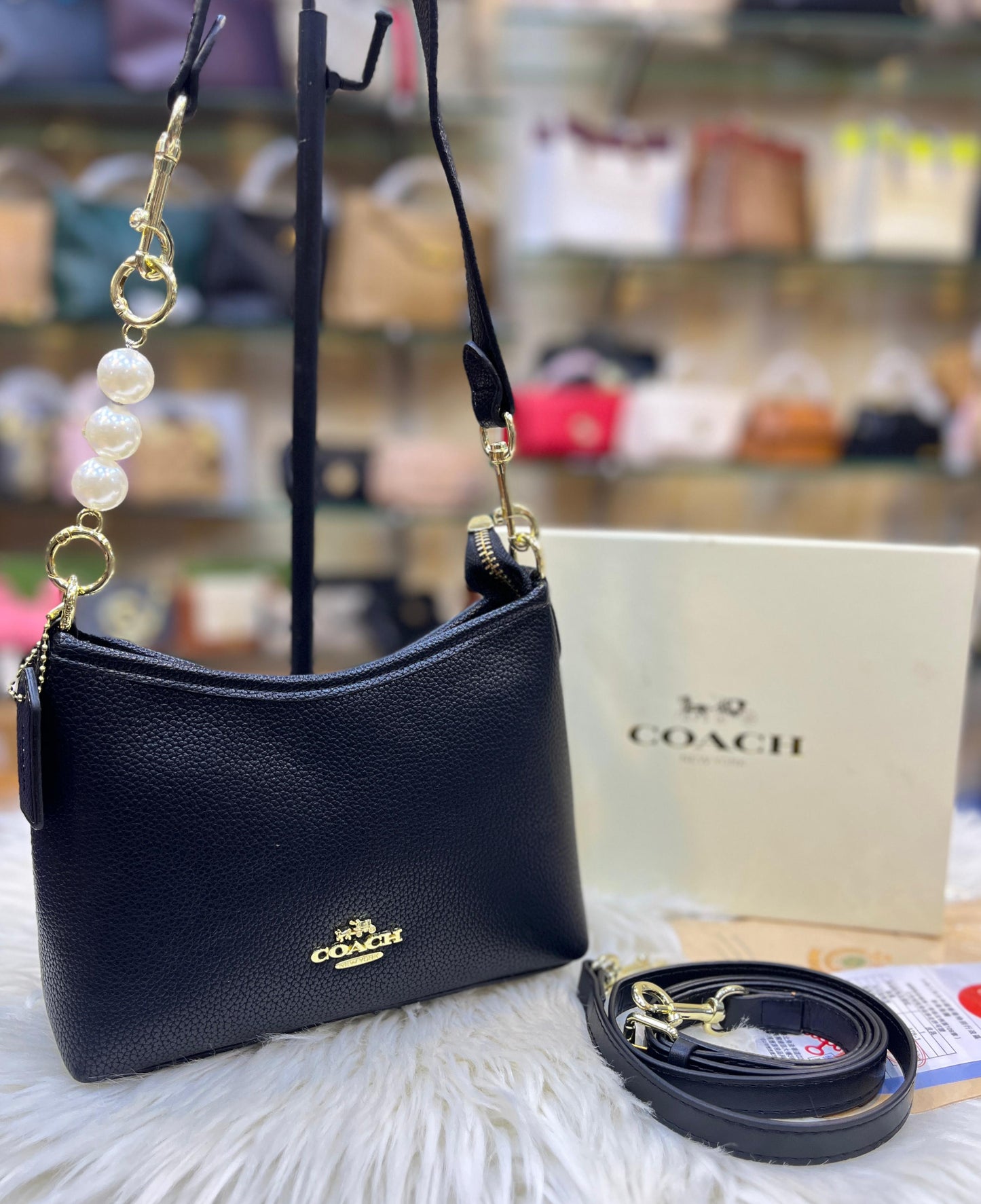 ZEVIRA'S C-O-A-C-H Laurel Mini Shoulder Bag in Signature Canvas (Black)