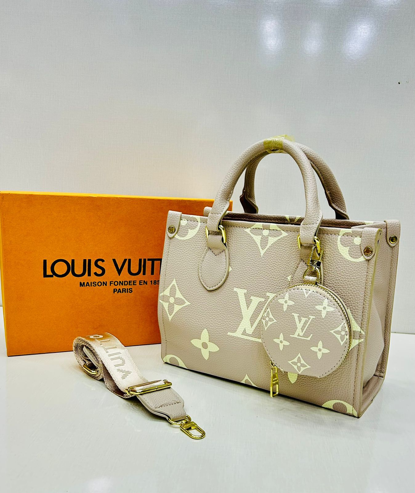 ZEVIRA'S L--V On-The-Go Mini Tote – Premium Quality (Beige)