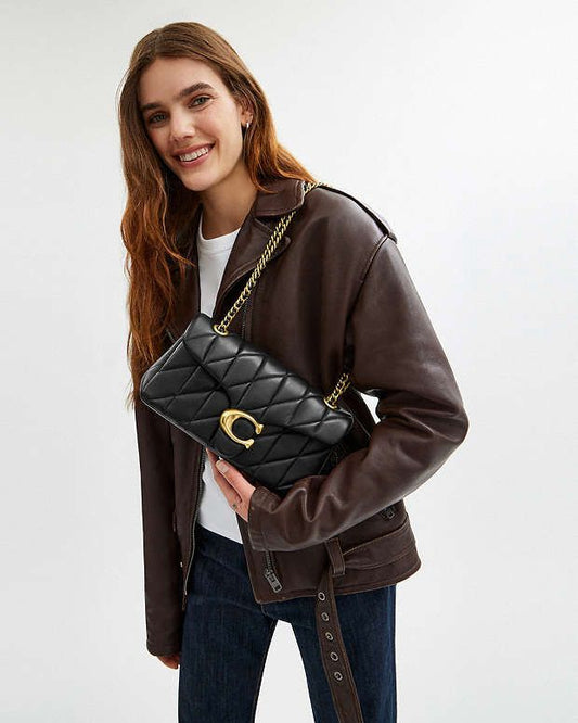 ZEVIRA'S C-O-A-C-H Tabby Shoulder Bag With Quilting