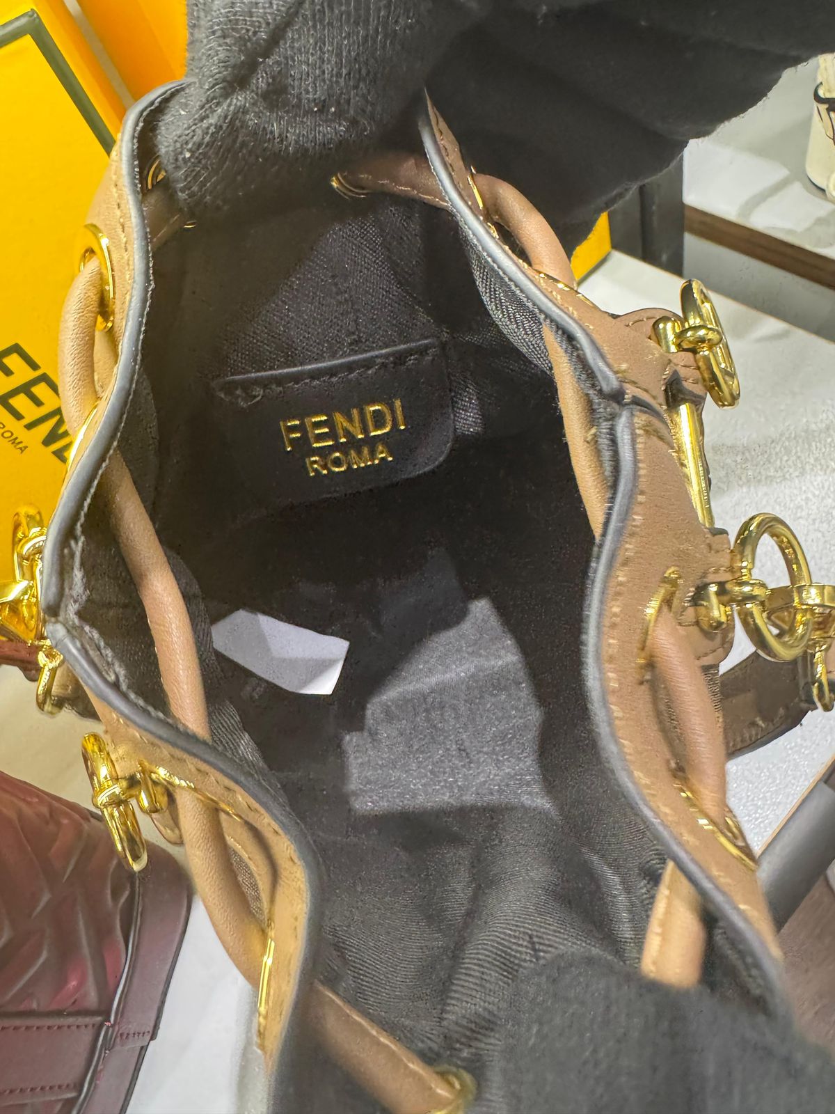ZEVIRA'S F-E-N-D-I MON TRESOR BUCKET BAG (Mustard)