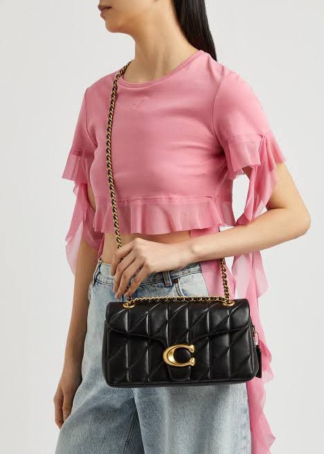 ZEVIRA'S C-O-A-C-H Tabby Shoulder Bag With Quilting