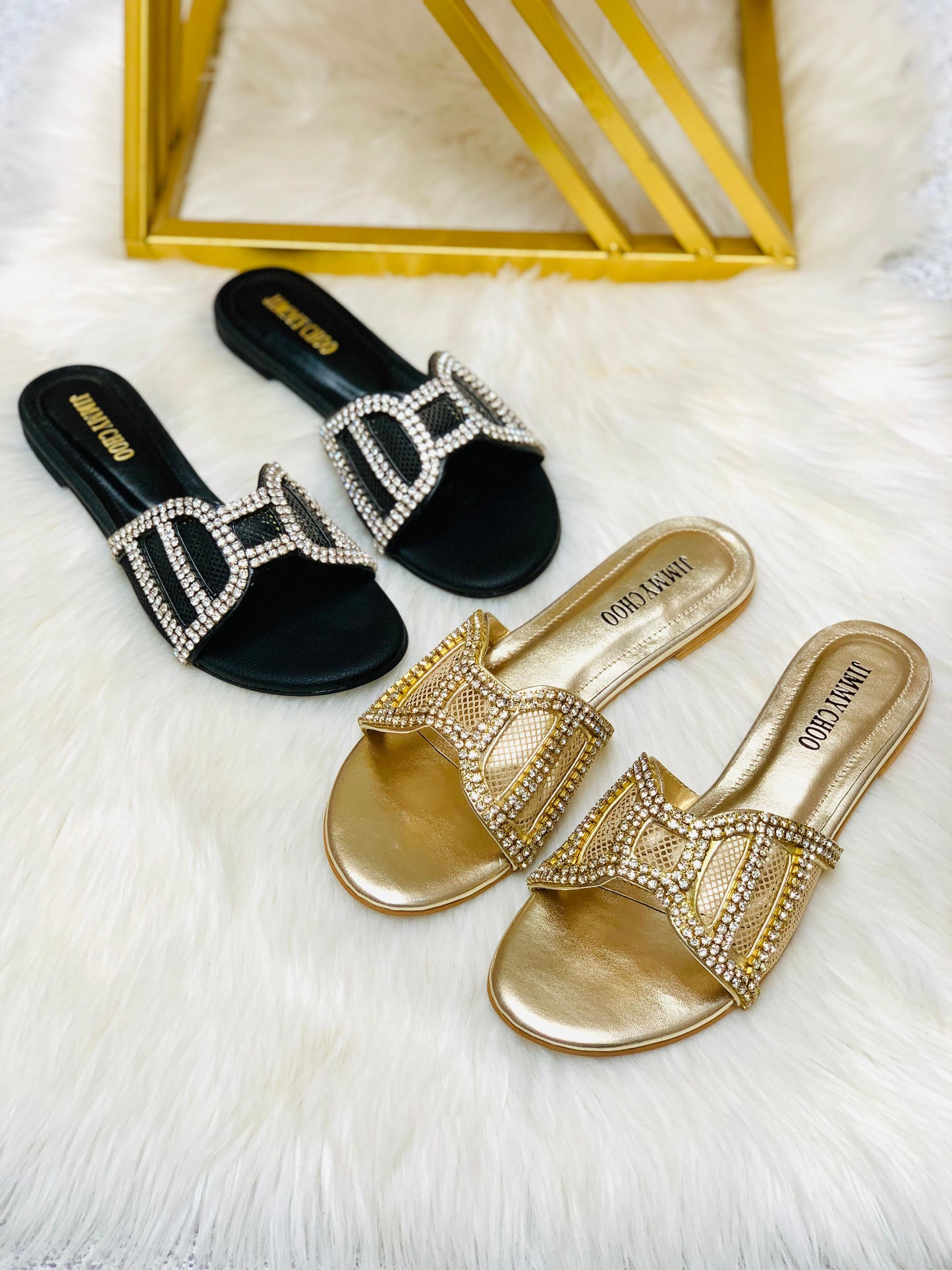 ZEVIRA'S Elegant J--C Flat Slippers 02 (2 Colors)