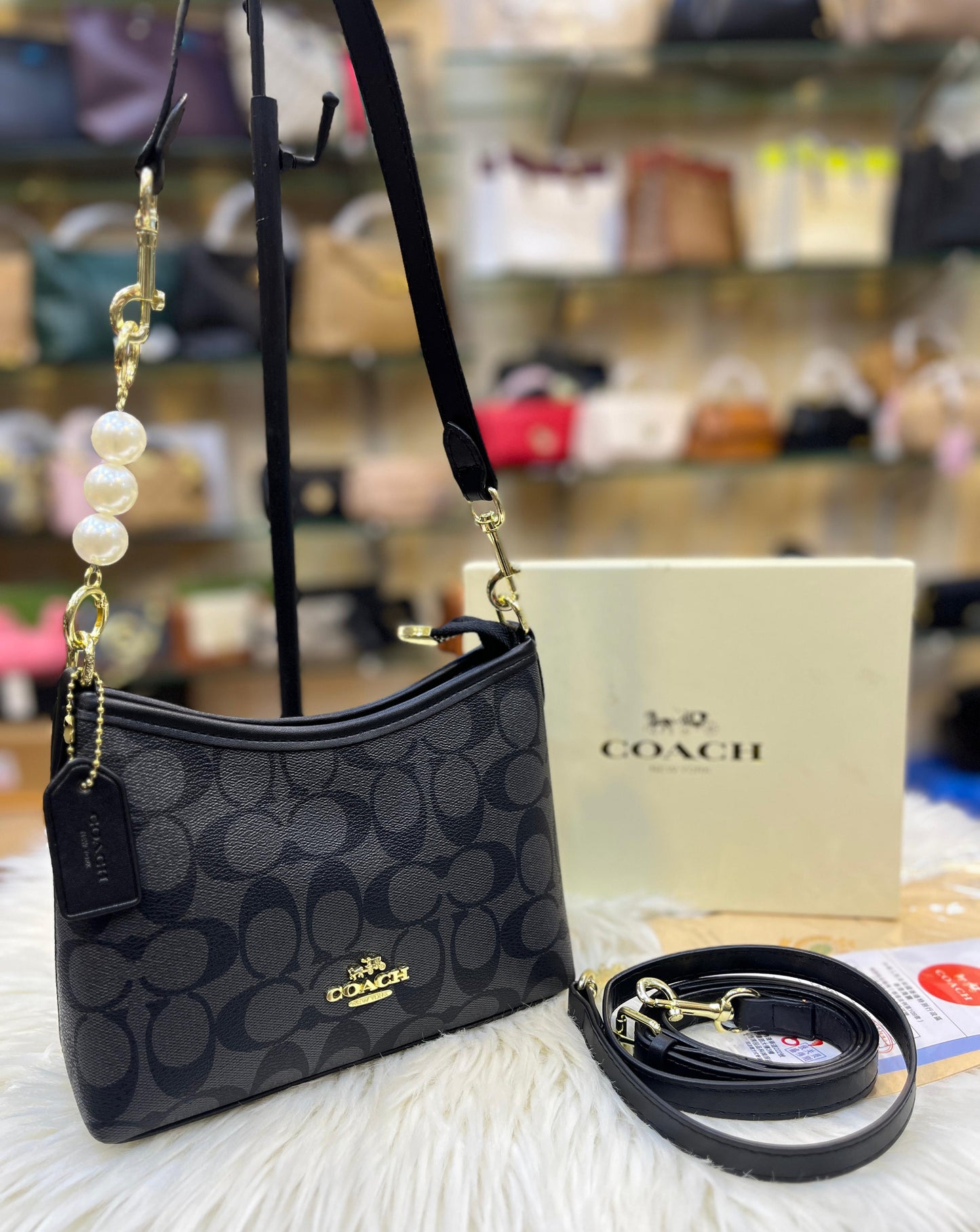 ZEVIRA'S C-O-A-C-H Laurel Mini Shoulder Bag in Signature Canvas (Black 2)