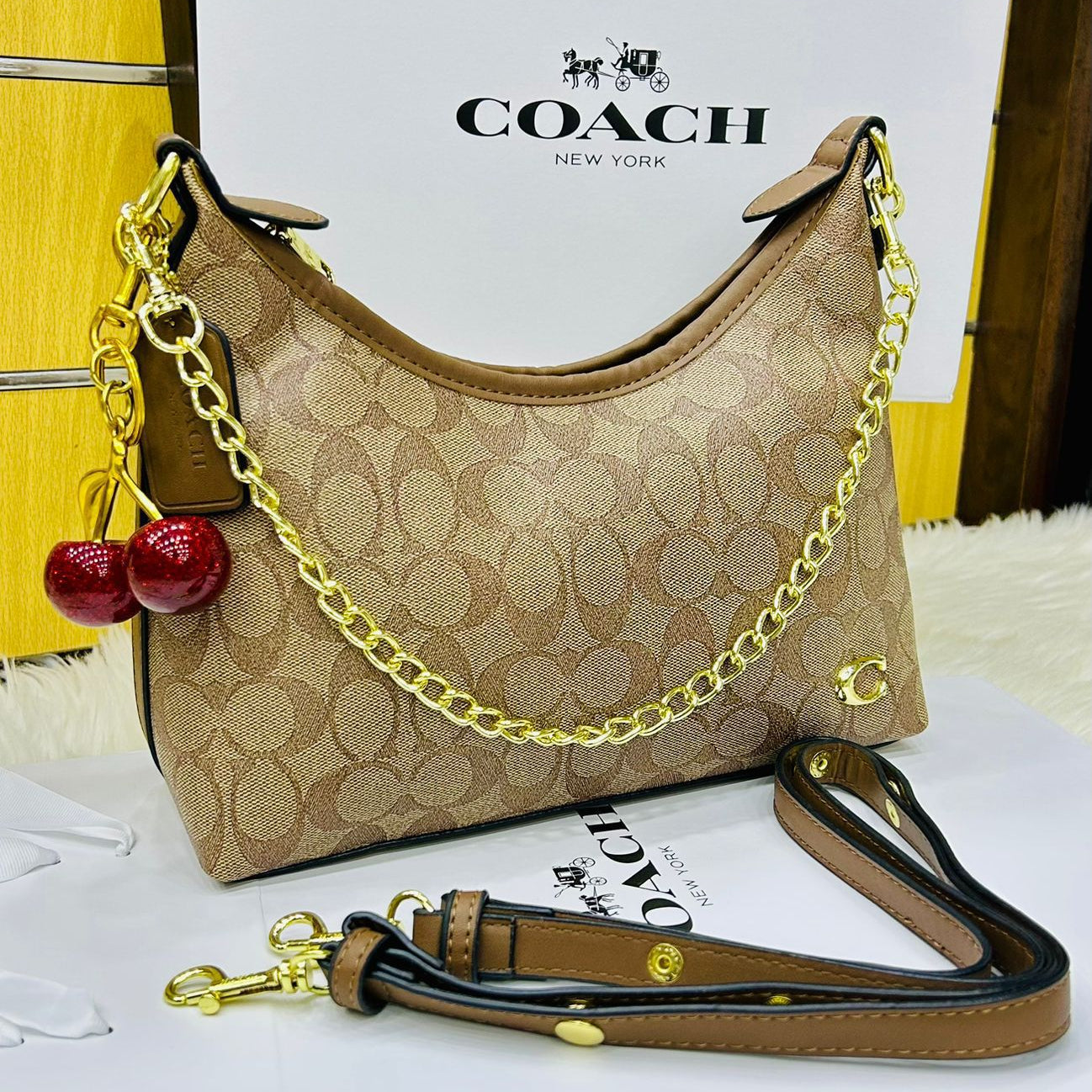 ZEVIRA'S C-O-A-C-H With Cherry 🍒 05 (Beige)