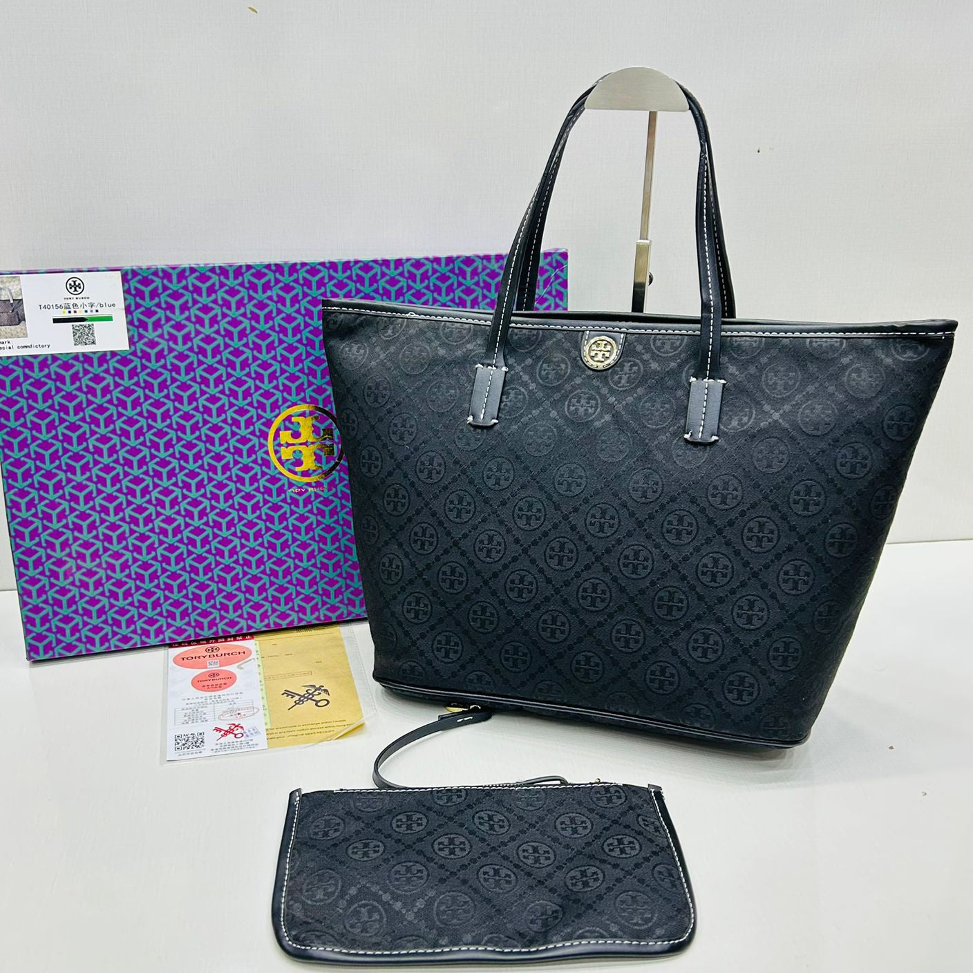 ZEVIRA'S T-B Top-Handle Shoulder Bag (Black)