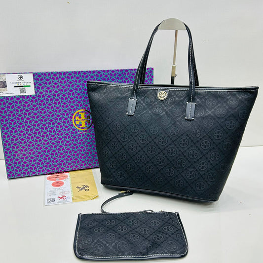 ZEVIRA'S T-B Top-Handle Shoulder Bag (Black)