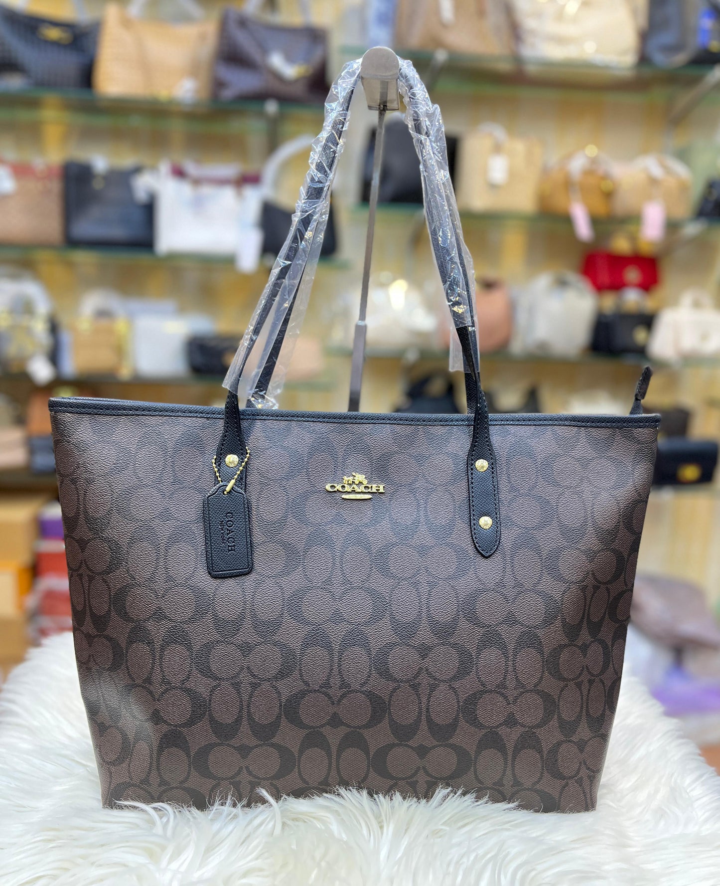 ZEVIRA'S C-O-A-C-H Tote Bag In Signature Canvas (Brown)