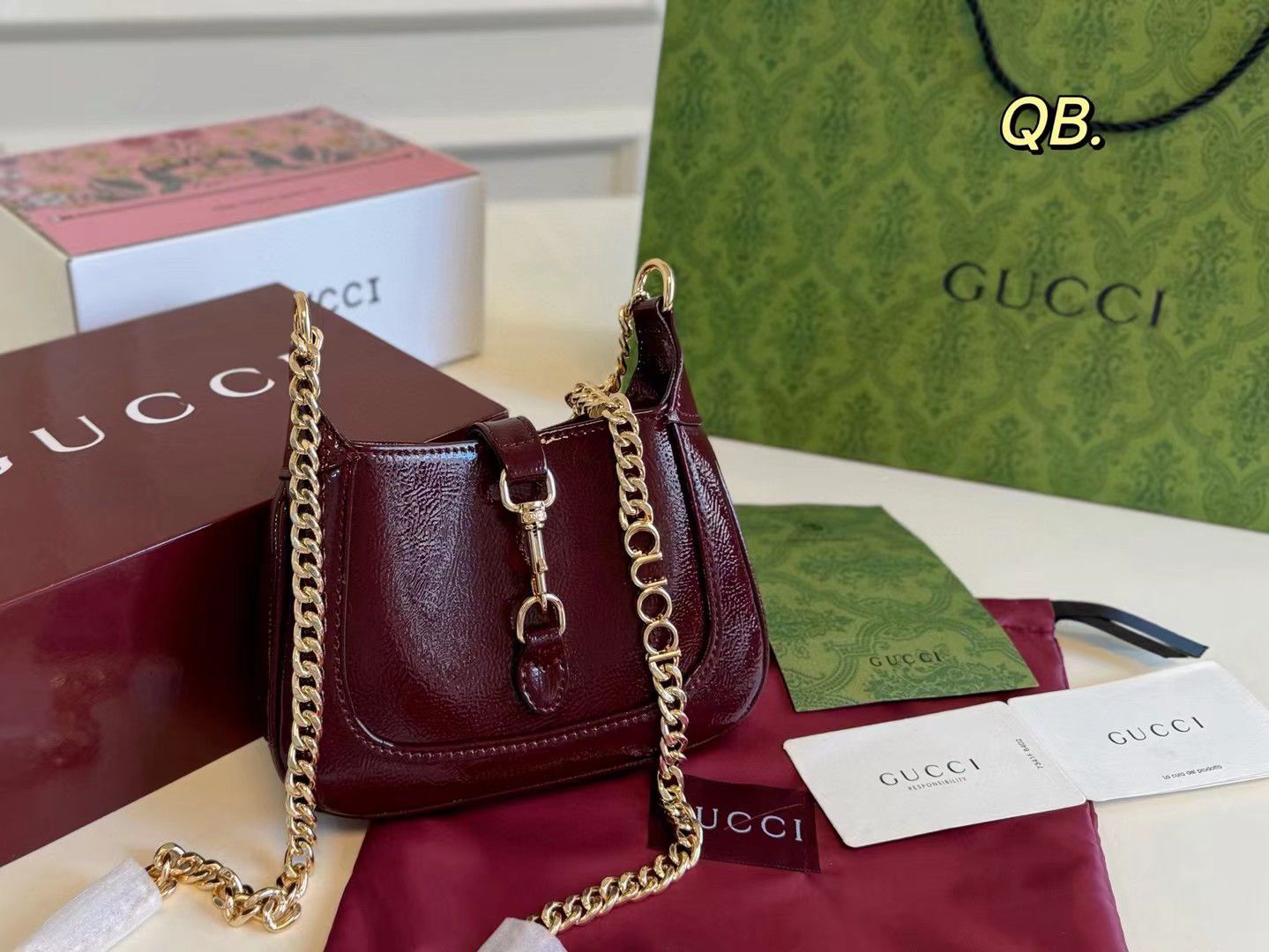 ZEVIRA'S G-U-C-C-I Jackie Notte Mini Shoulder Bag (Mehroon)