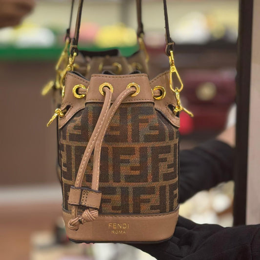 ZEVIRA'S F-E-N-D-I Mon Tresor Bucket Bag (Brown)