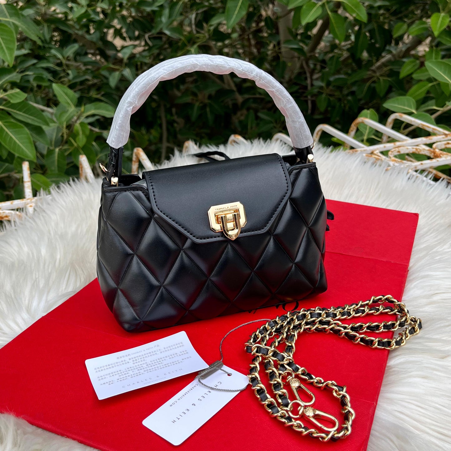 ZEVIRA'S CK Arwen Quilted Braided-Strap Top Handle Bag (2 Colors)
