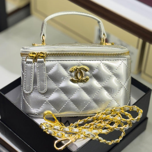 ZEVIRA'S C-H-A-N-E-L VANITY CASE (Silver)