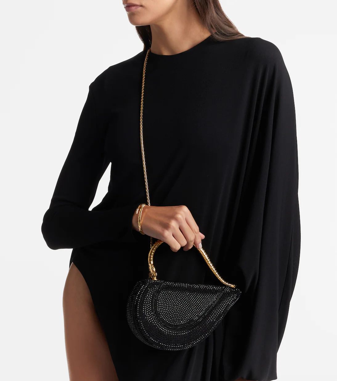 ZEVIRA'S B-V-L-G-A-R-I Serpenti Cuore 1968 Top Handle Bag (Black)