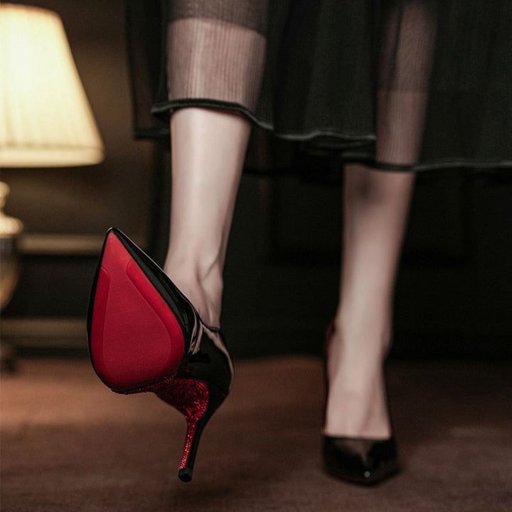 ZEVIRA'S C-H-R-I-S-T-I-A-N L-O-U-B-O-U-T-I-N Patent Calf Leather Heel Pumps (Black)