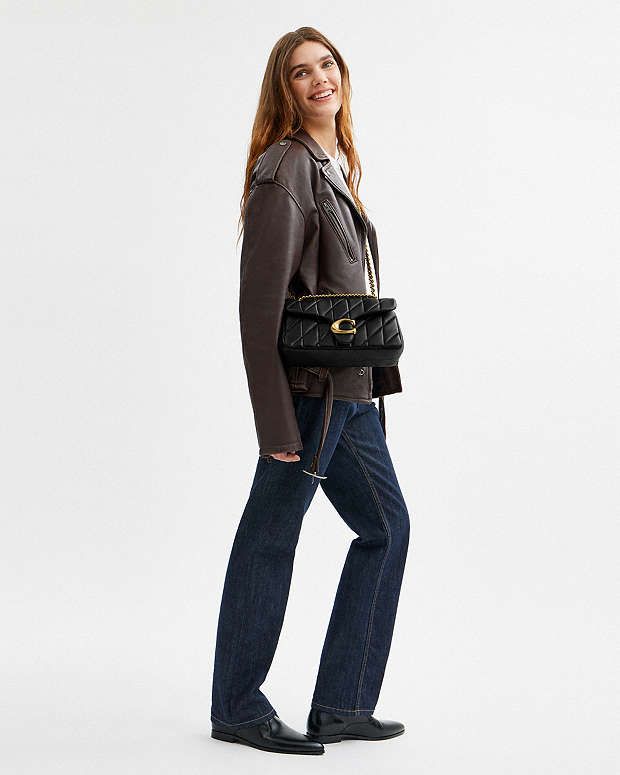 ZEVIRA'S C-O-A-C-H Tabby Shoulder Bag With Quilting