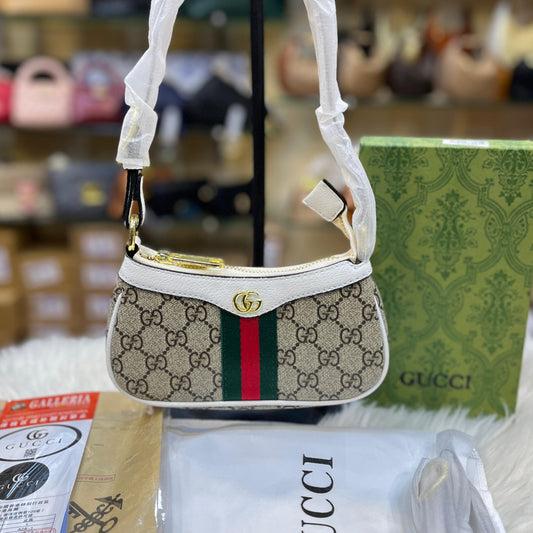 ZEVIRA'S G-U-C-C-I Ophidia-Style Mini Crossbody (White)