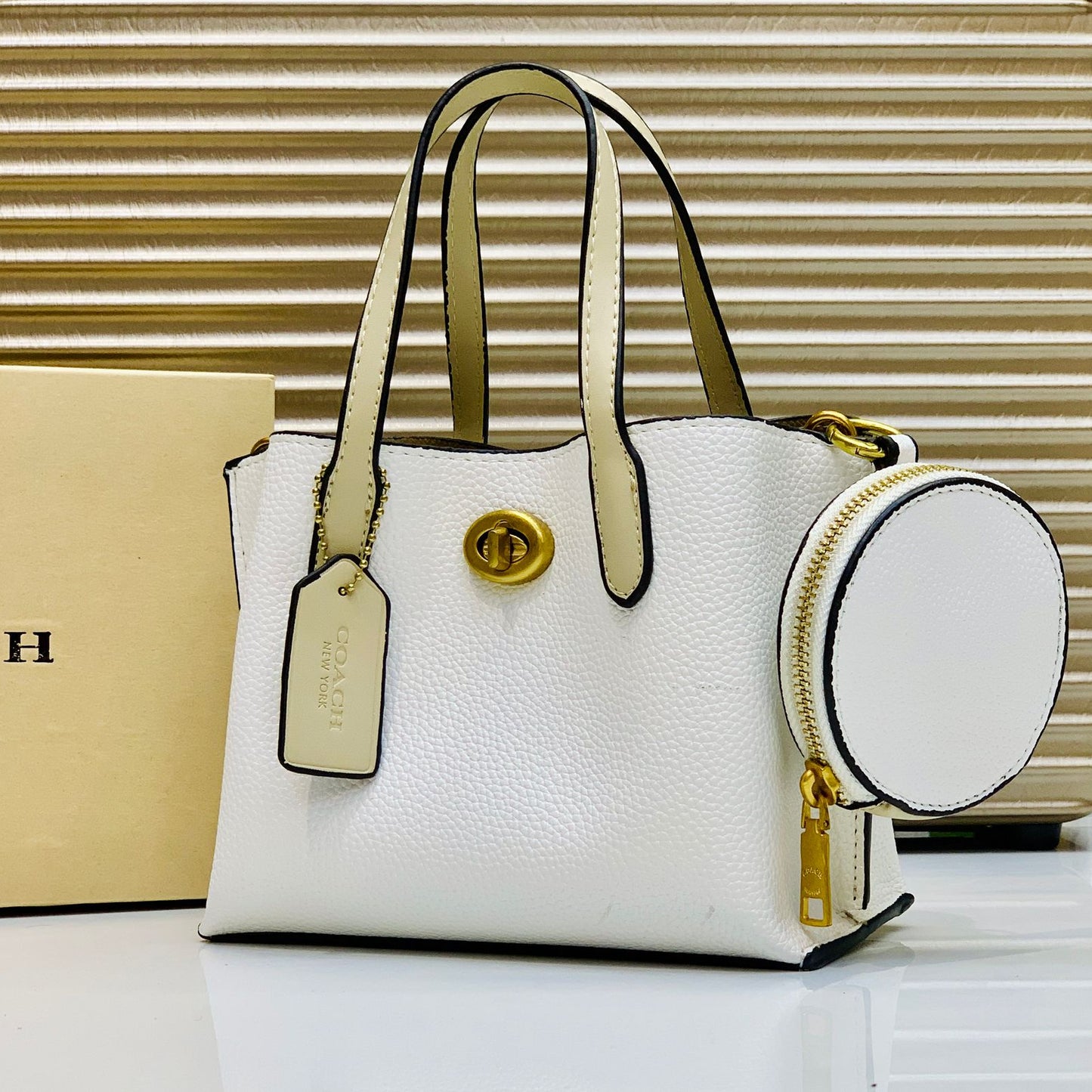 ZEVIRA'S C-O-A-C-H Signature Tote (White)