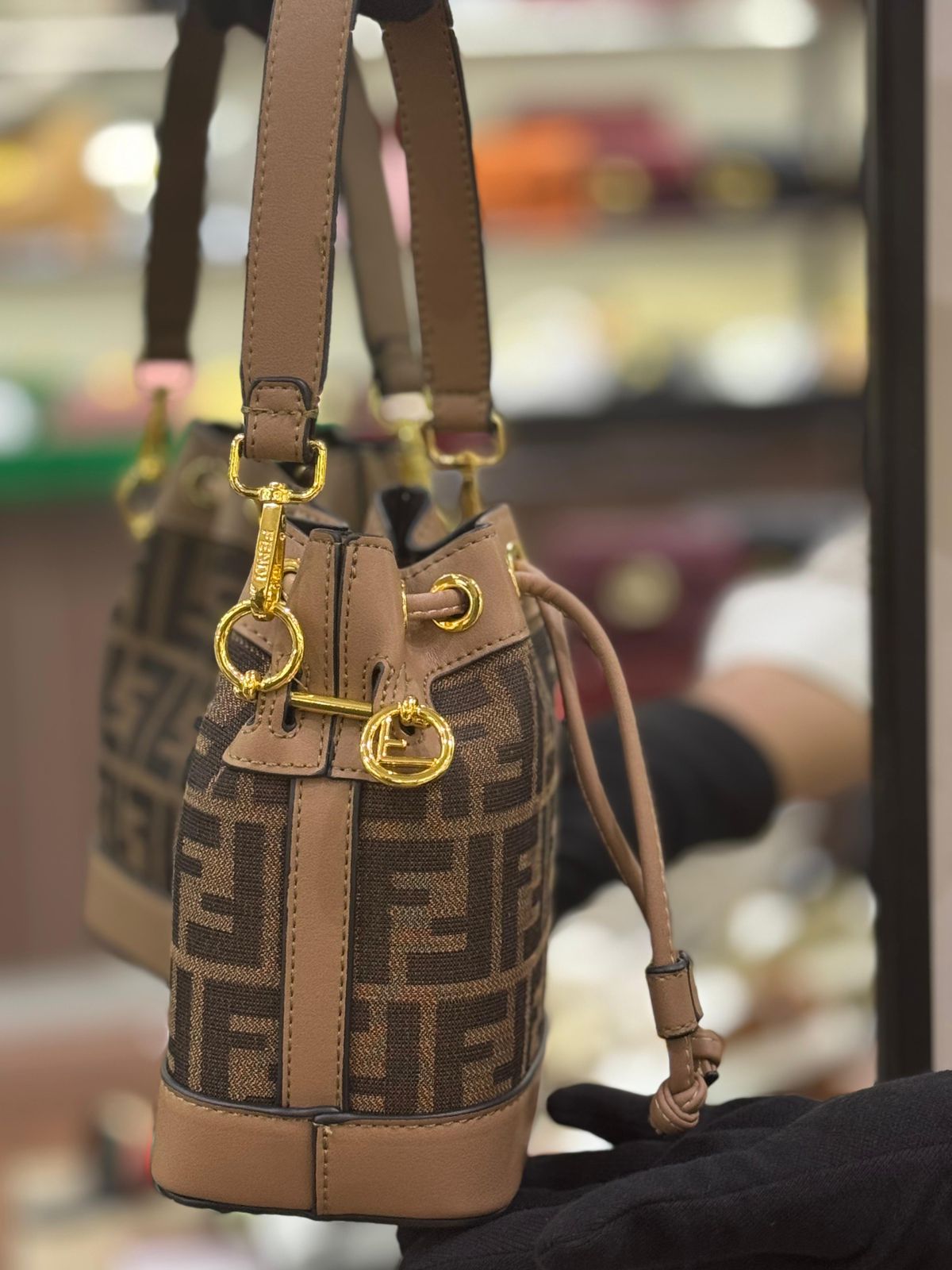 ZEVIRA'S F-E-N-D-I Mon Tresor Bucket Bag (Brown)