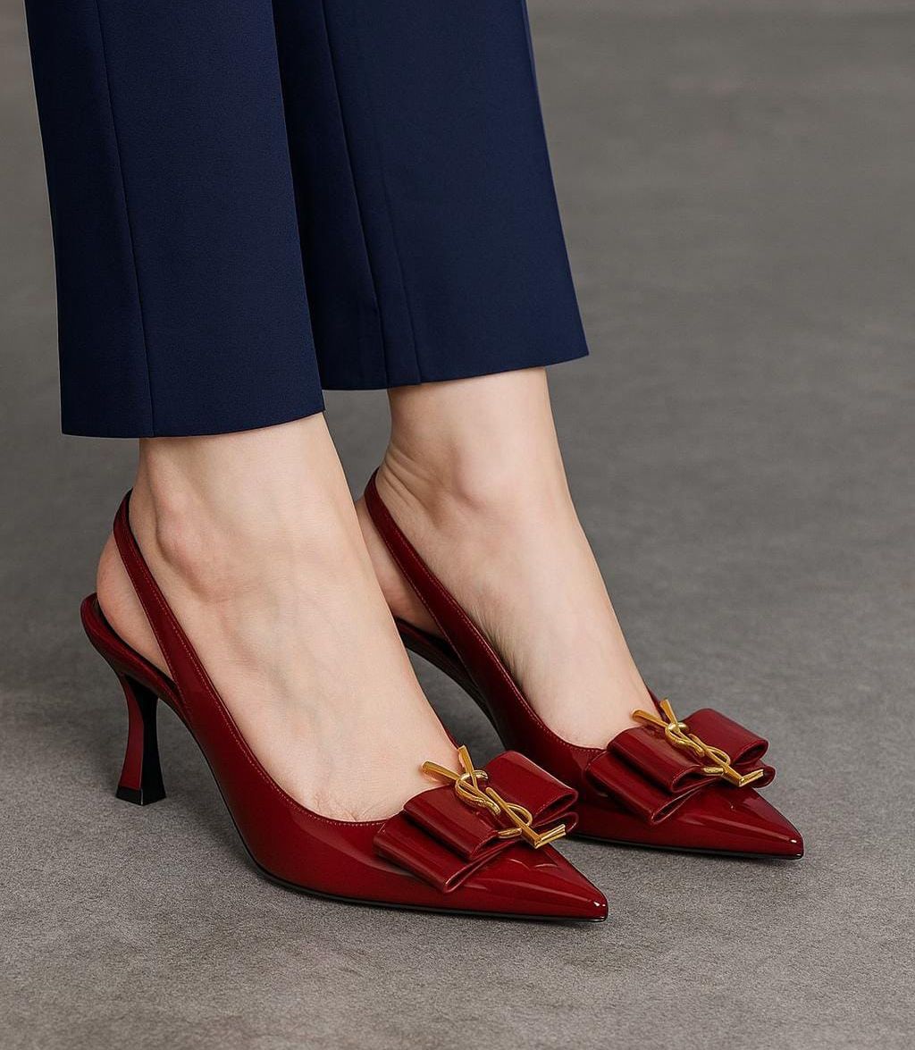 ZEVIRA'S Y-S-L Classic Heel Pumps (Red)