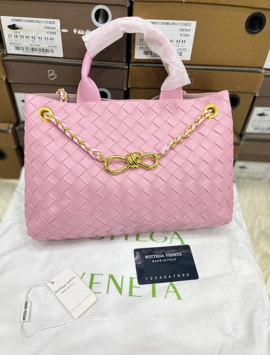 Zevira Elegant Weave Leather Top-Handle Bag (3 Colors)