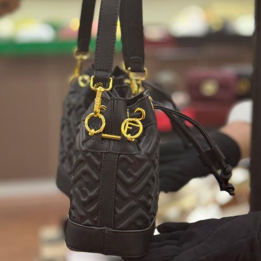 ZEVIRA'S F-E-N-D-I MON TRESOR BUCKET BAG (Black)