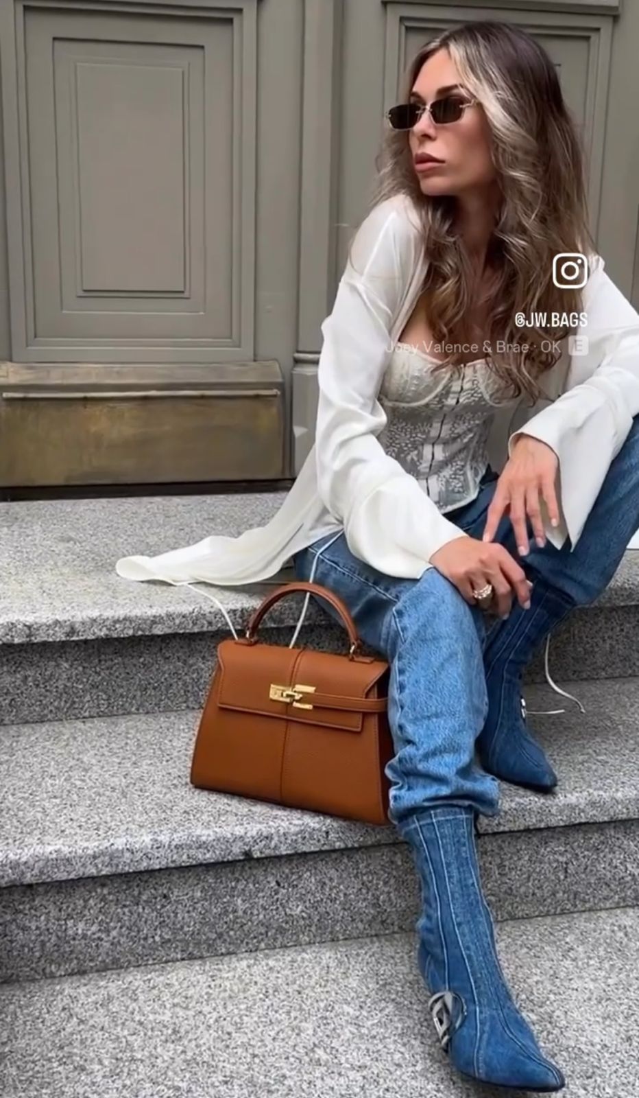 ZEVIRA'S J-W P-E-I Elise Top Handle Bag (Mustard)