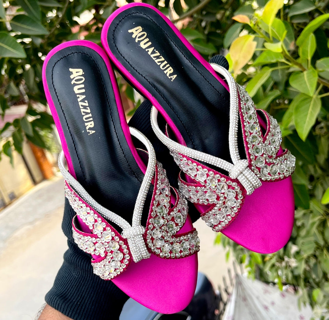 ZEVIRA'S Aqua-zzura Flat Slides (Pink)