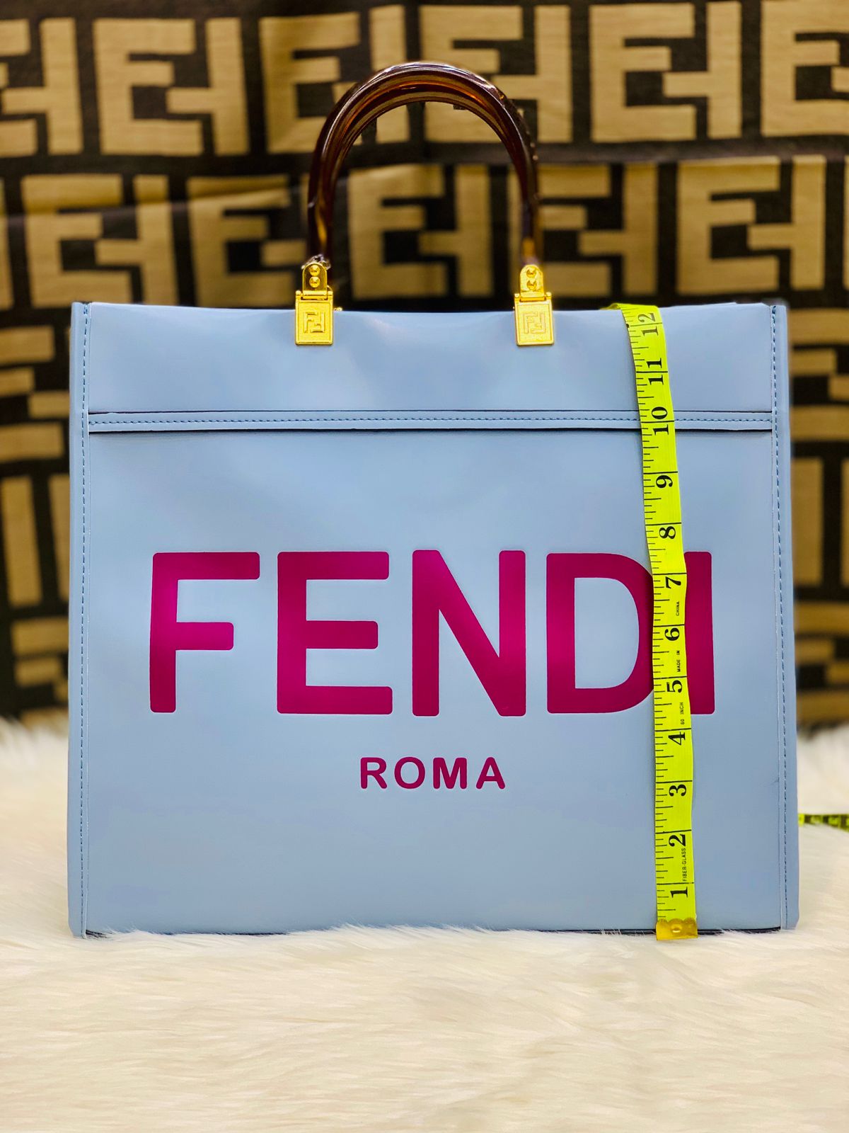 ZEVIRA'S Premium F-E-N-D-I Tote(Blue)