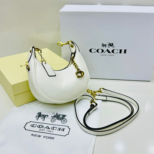 ZEVIRA'S C-O-A-C-H Jonie Crossbody Bag (White)