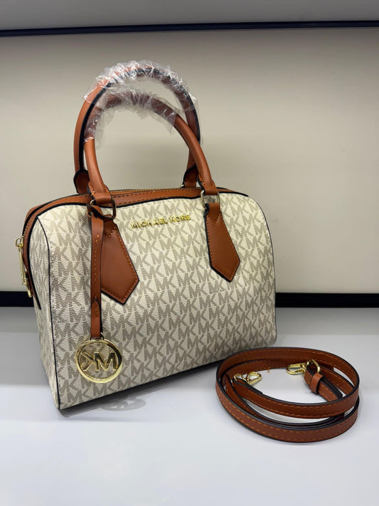 ZEVIRA'S MK Boston Bag (White)