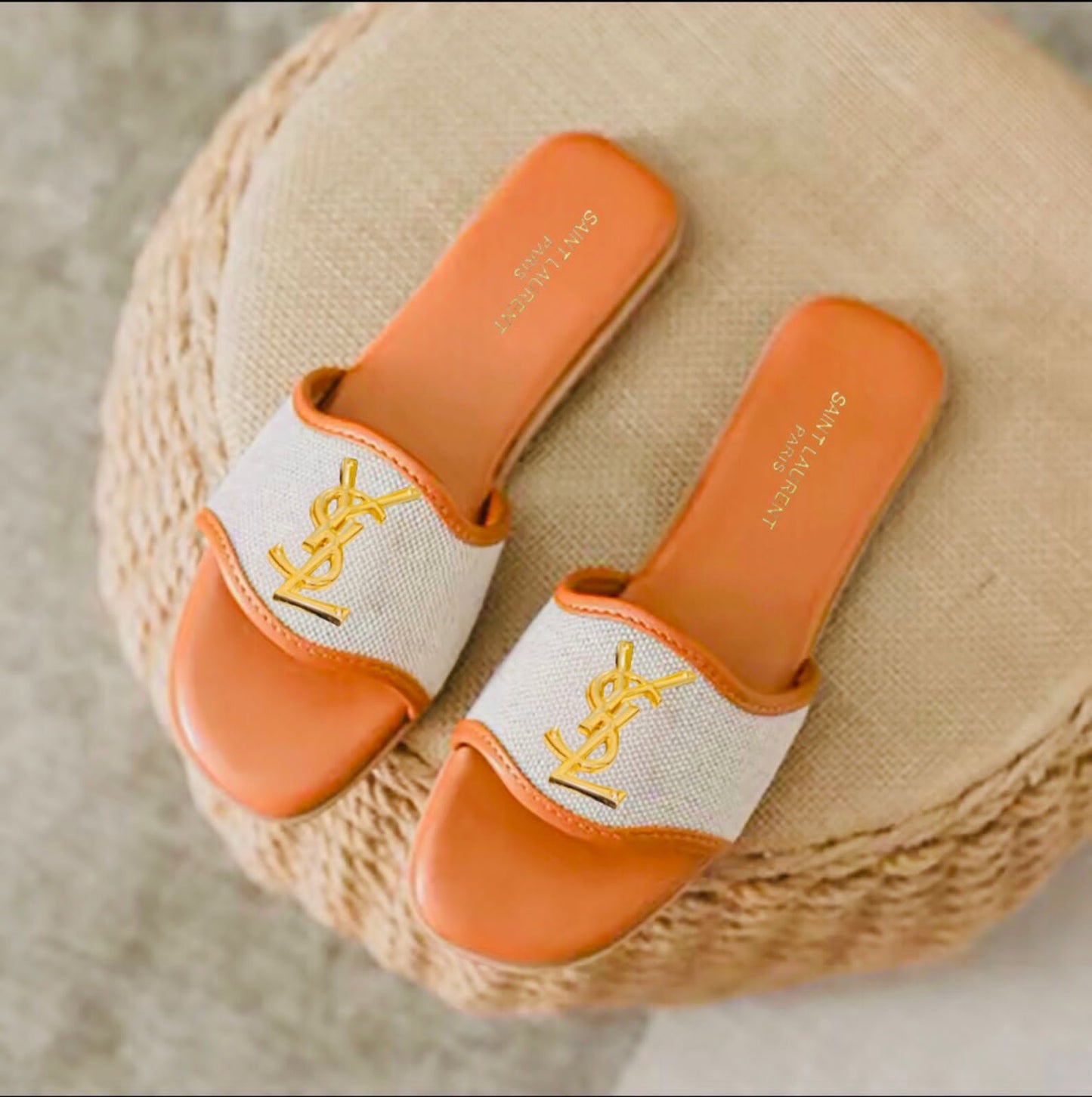 ZEVIRA'S Y-S-L Flat Slippers (Mustard)