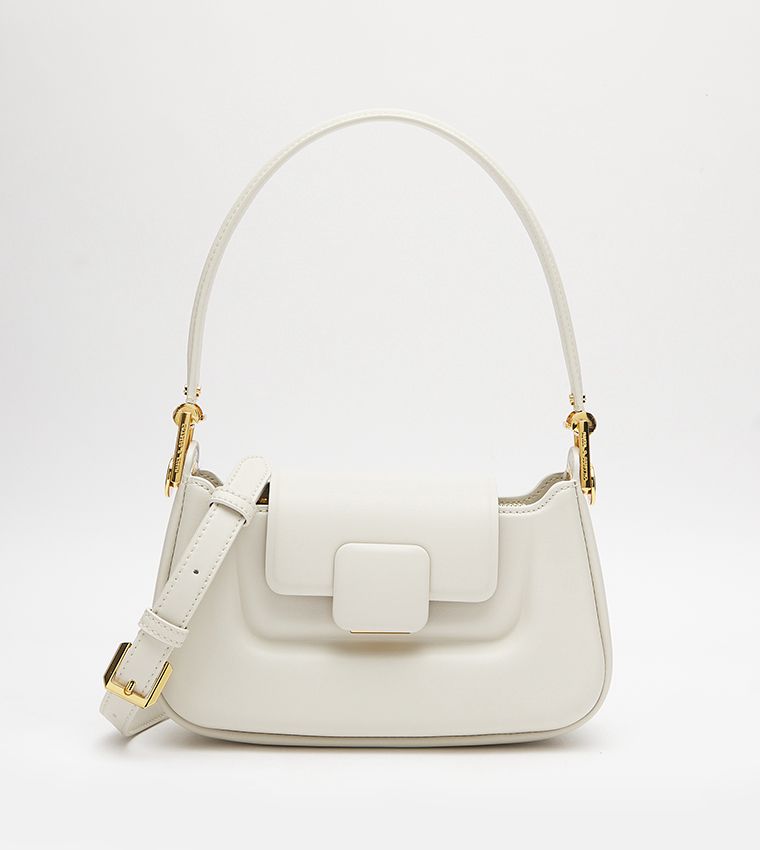 Premium Leather Push-Lock Top Handle Bag 04 (3 Colors)