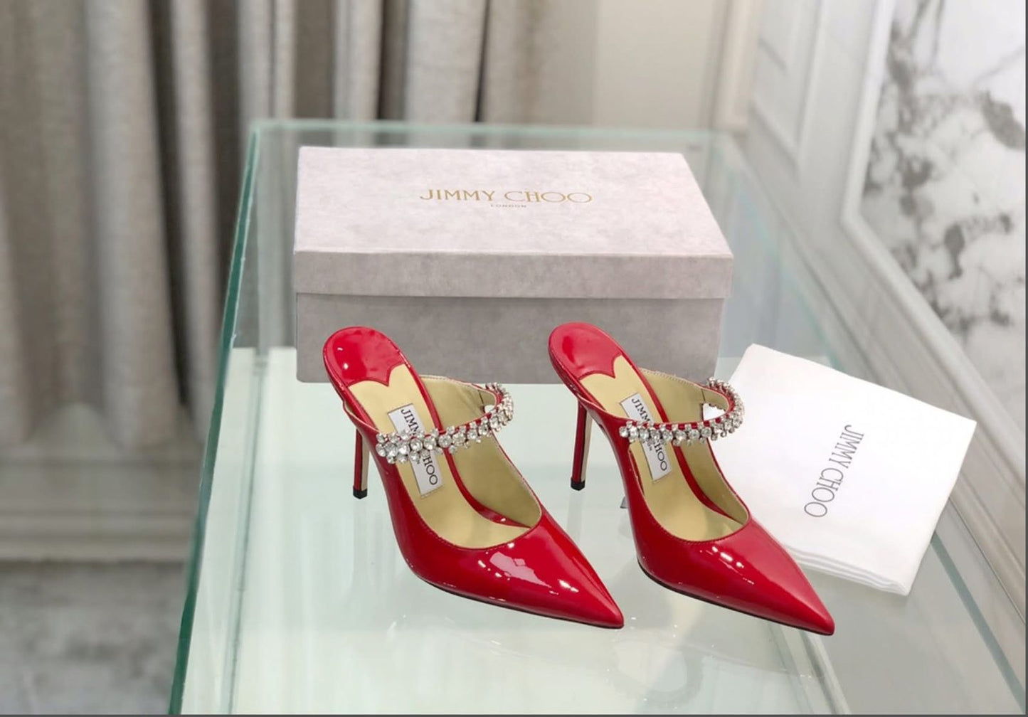 ZEVIRA'S J-I-M-M-Y C-H-O-O Imported Heels Pump (Red)