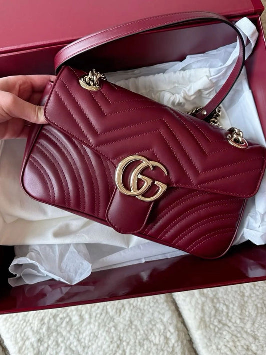 ZEVIRA'S G-U-C-C-I Marmont Style Shoulder Bag – Premium Master Quality (Mehroon)