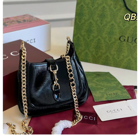 ZEVIRA'S G-U-C-C-I Jackie Notte Mini Shoulder Bag (Black)
