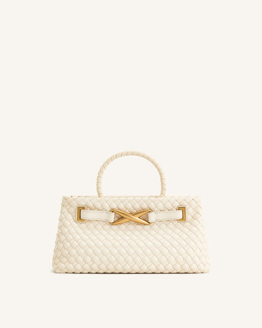 ZEVIRA'S J-W P-E-I Elora Woven Tote Bag 05 (White)