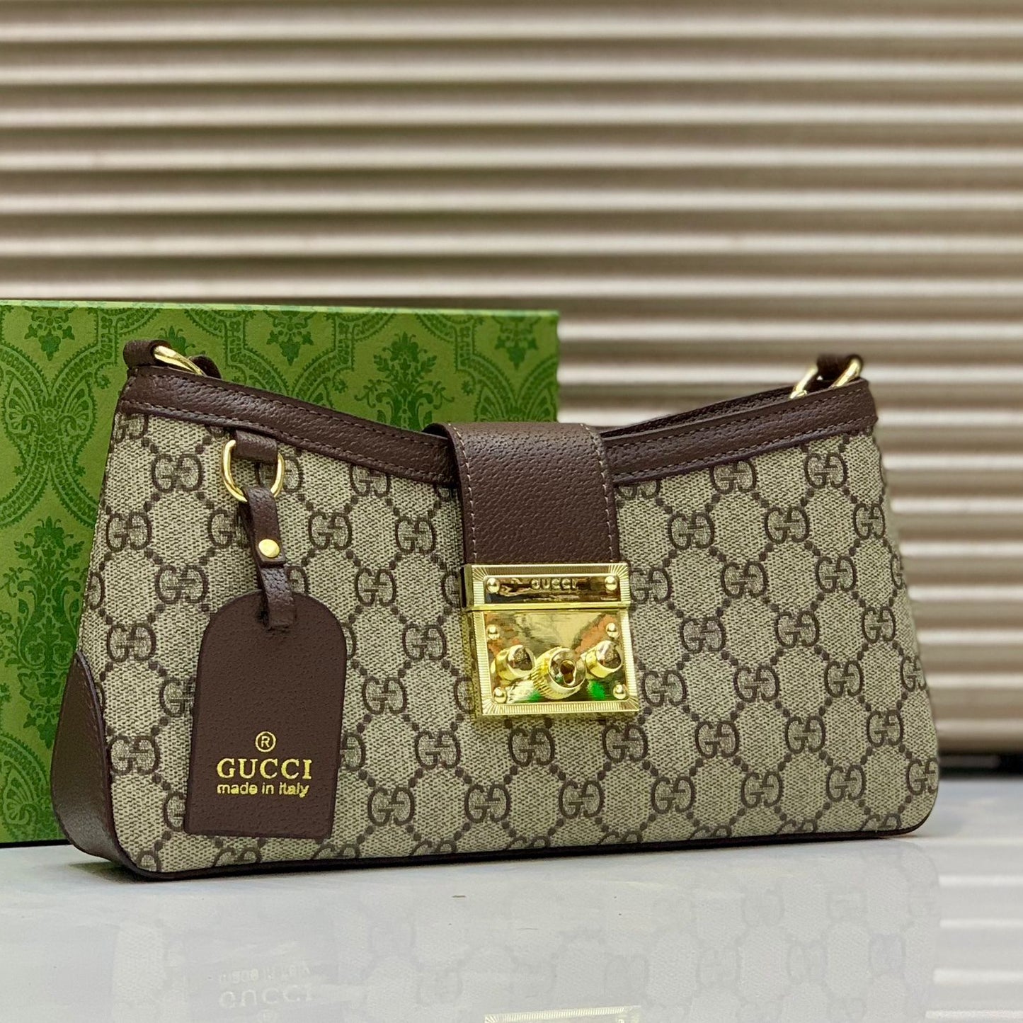 ZEVIRA'S G-U-C-C-I Padlock (Brown)