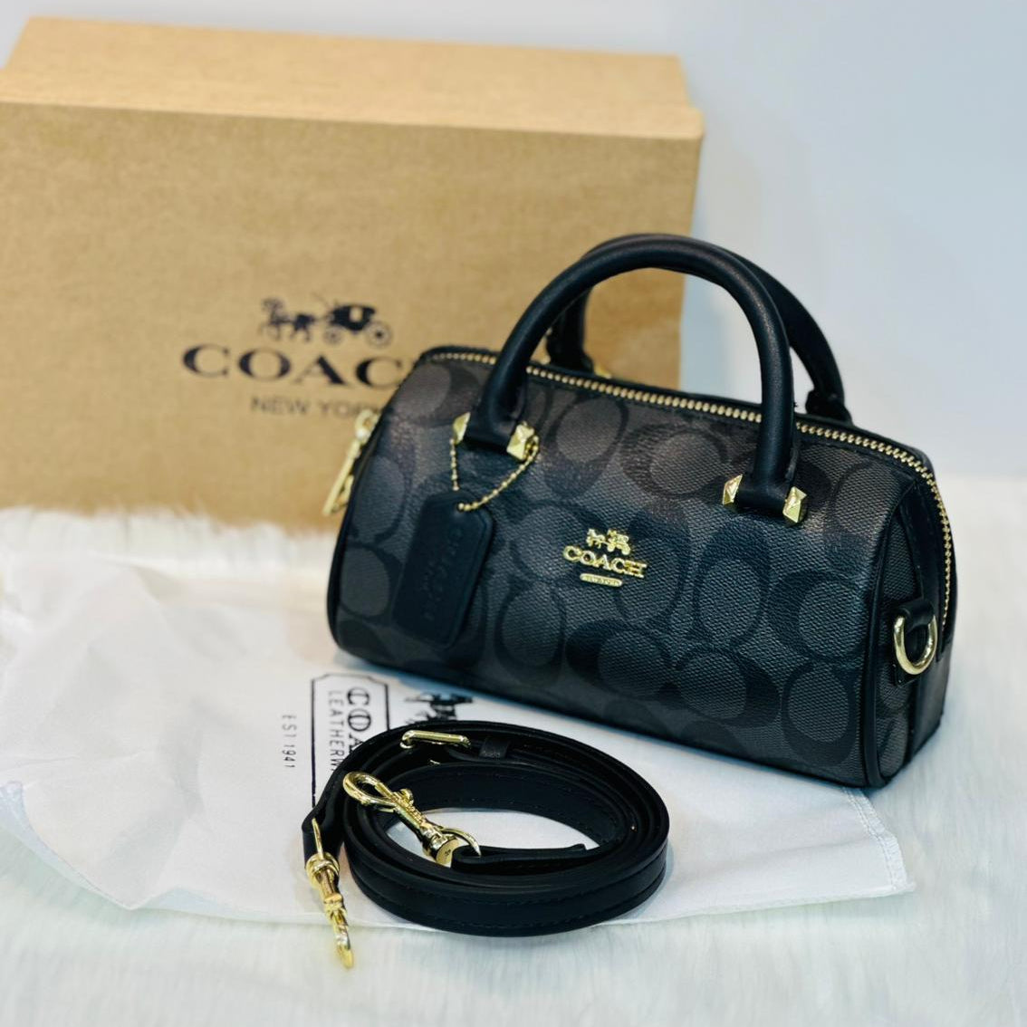 ZEVIRA'S C-O-A-C-H Mini Rowan Crossbody (Black)
