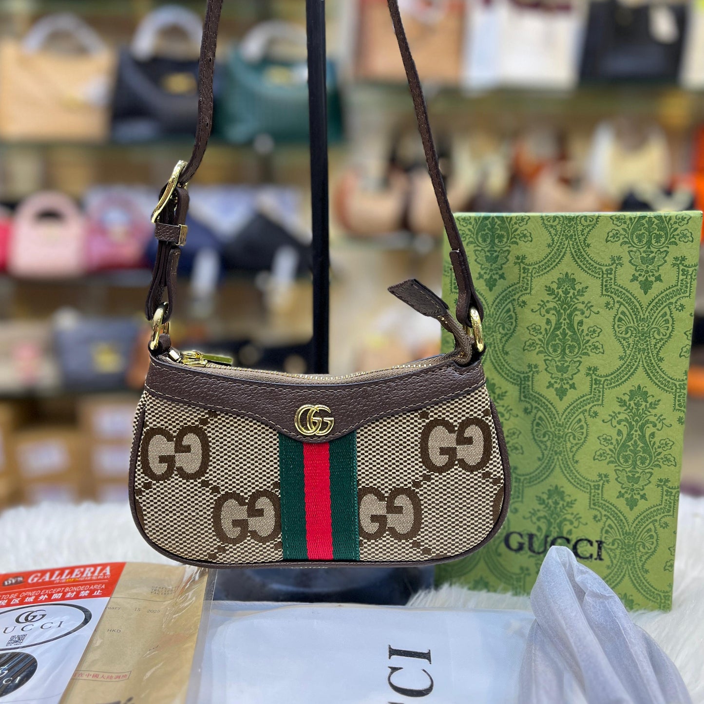 ZEVIRA'S G-U-C-C-I Ophidia-Style Mini Crossbody (Brown)