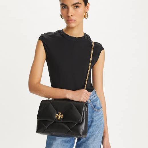 ZEVIRA'S Diamond Quilt Shoulder Bag (Black)