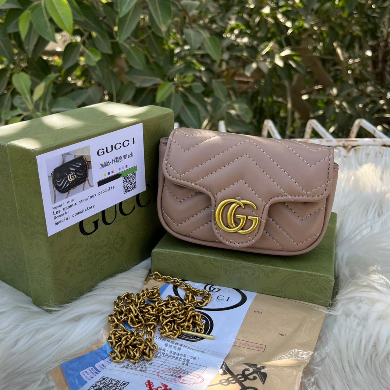 ZEVIRA'S G-U-C-C-I Luxury Marmont-Style Mini (Beige)