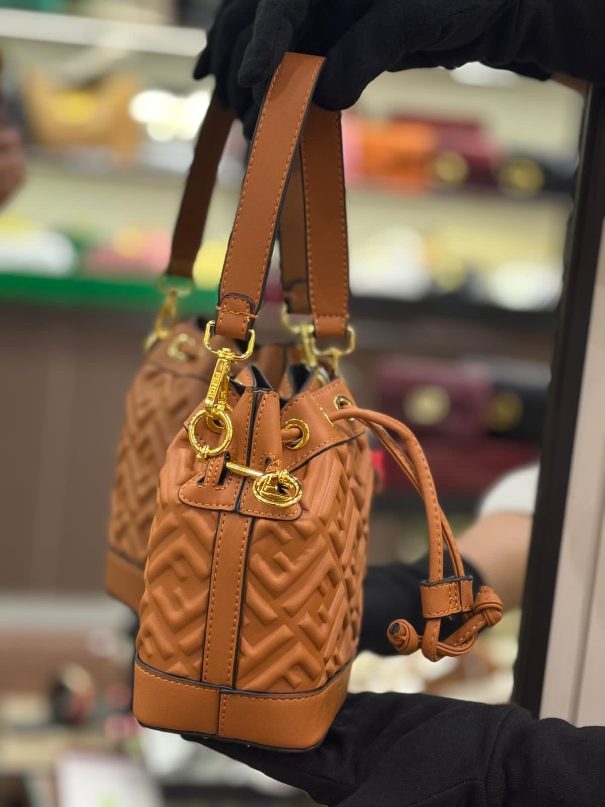 ZEVIRA'S F-E-N-D-I MON TRESOR BUCKET BAG (Mustard)