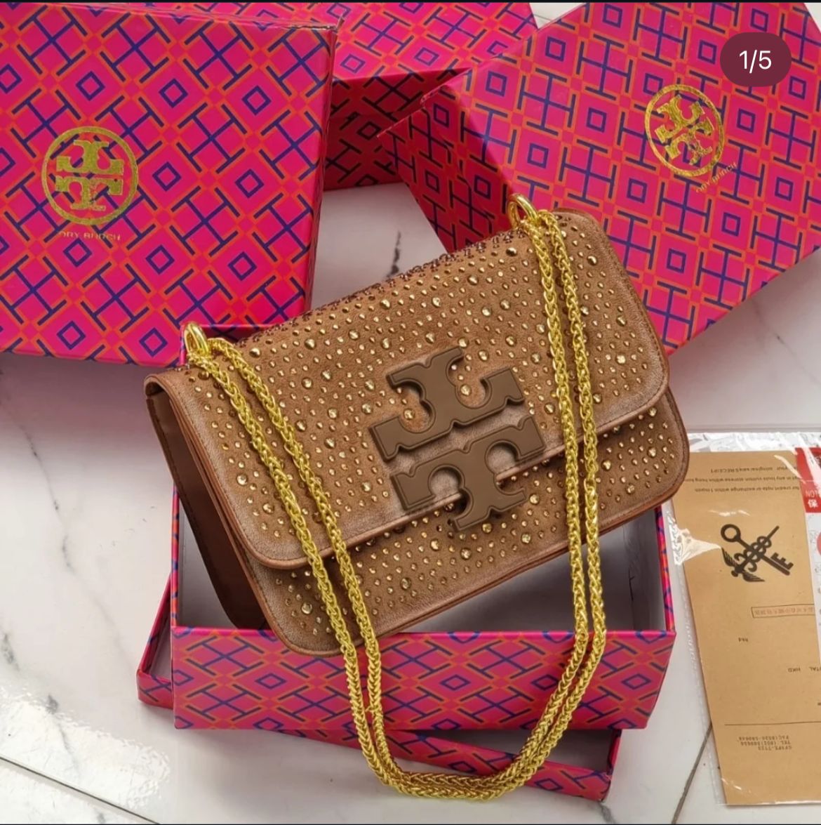 ZEVIRA'S T-B Premium Crossbody Bag with Long Chain 06 (Mustard)