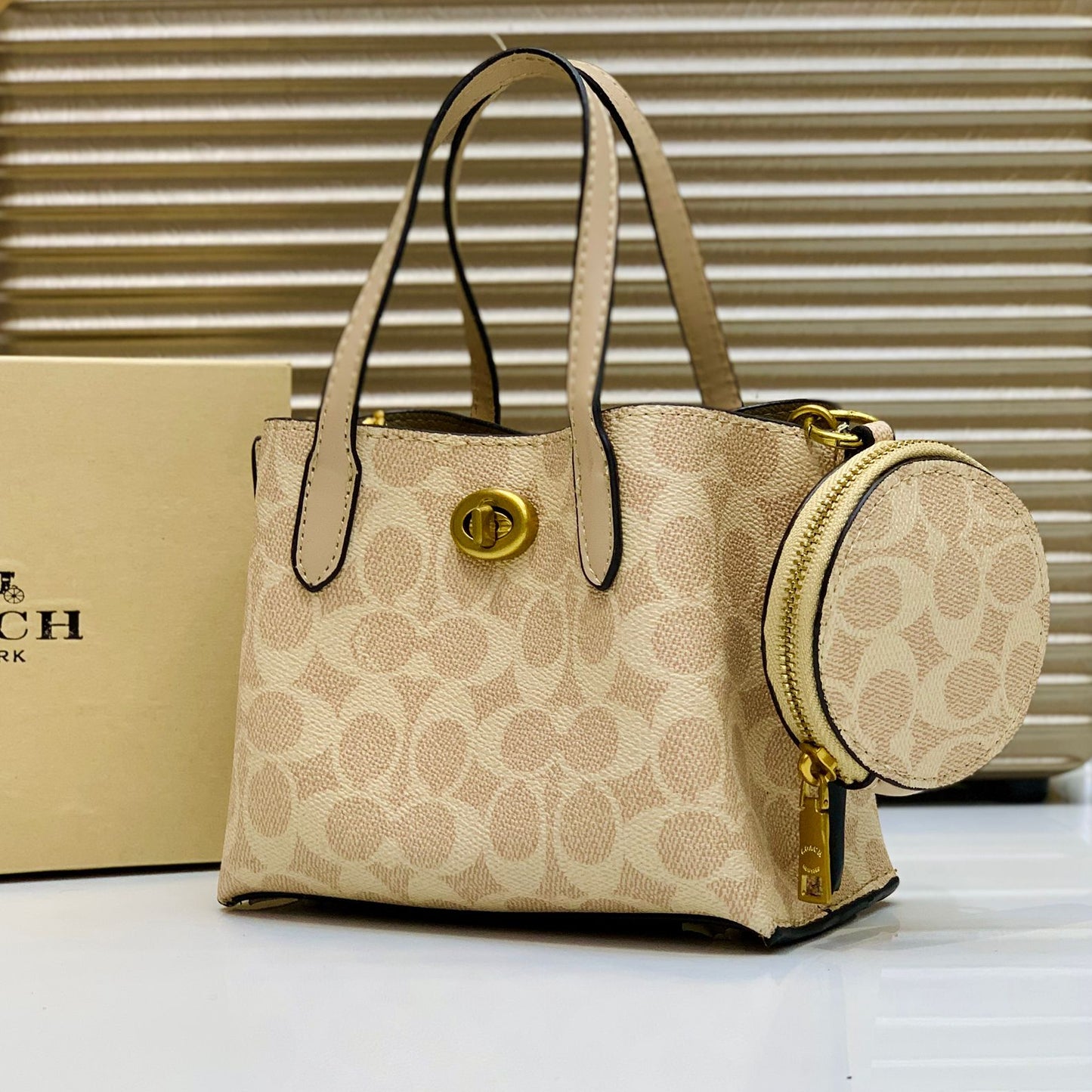 ZEVIRA'S C-O-A-C-H Signature Tote (Beige)