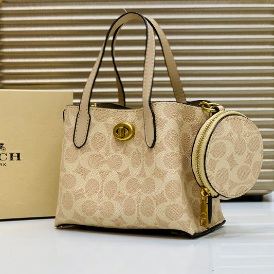 ZEVIRA'S C-O-A-C-H Signature Tote (Beige)