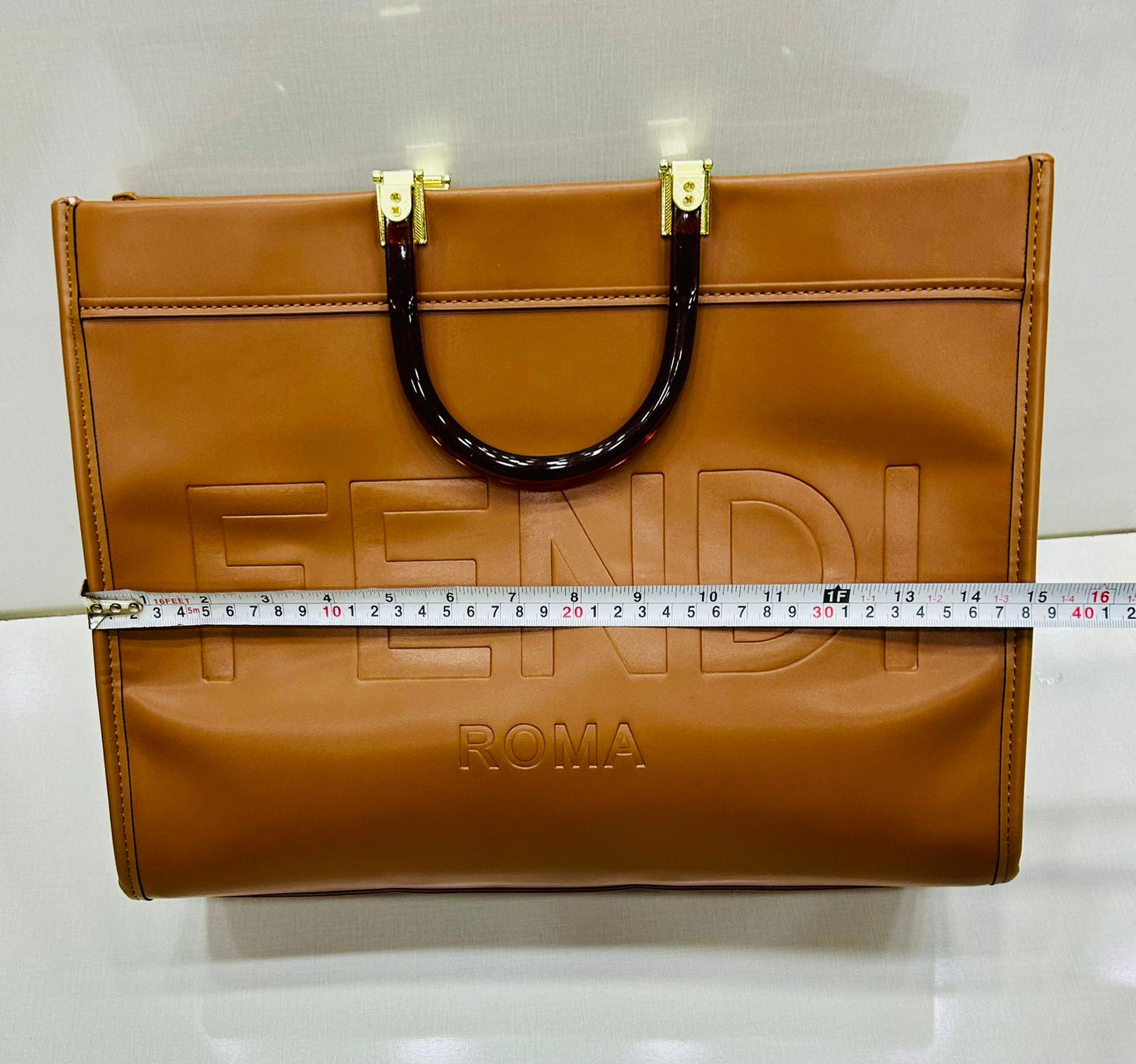 ZEVIRA'S F-E-N-D-I Premium Roma Large Tote (Mustard 2)