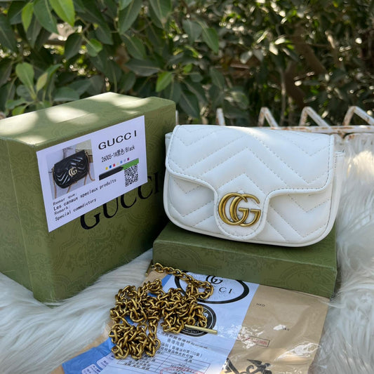 ZEVIRA'S G-U-C-C-I Luxury Marmont-Style Mini (White)