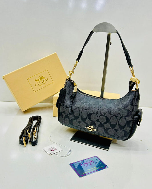 ZEVIRA'S C-O-A-C-H Premium Shoulder Bag (Black)