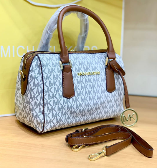 ZEVIRA'S MK Boston Bag (White)